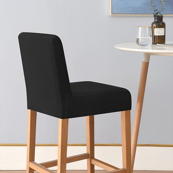 Barstolbetræk i jacquard, sort