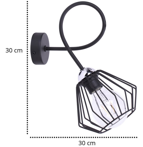 Modern loftvägglampa med tråd
