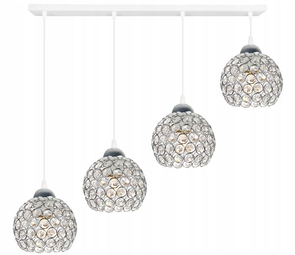Kromhængende lampe med LED-krystal til loftet