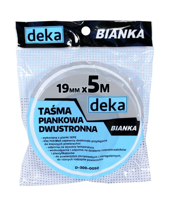 BIANKA DOBBELTSIGT SKUMTAPE 19MM*5M - D-300-0050