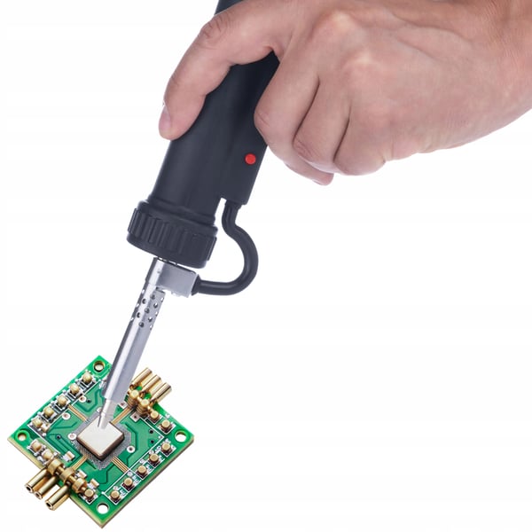 Rosfix sähköliitospyssy 350W sarja ja juotospasta 338 ja juotoslanka 183°C ja 2x pää ja 2x neula ja irrotuspleksi 2mm x 1.5 ja juotosfluksmedel RMA-223