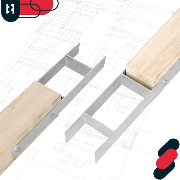 Kotarbau® H-pilarijalusta upotukseen, kannatin, sinkitty teräsankkuri, 70 MM, 2 kpl:n sarja