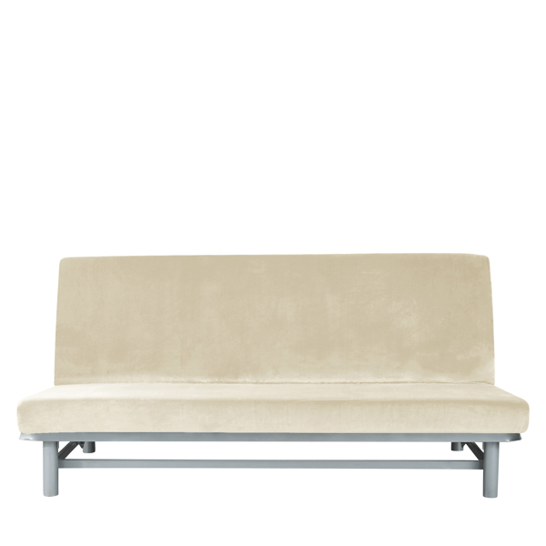 Kermanvärinen samettinen sohvanpäällinen 190-210cm