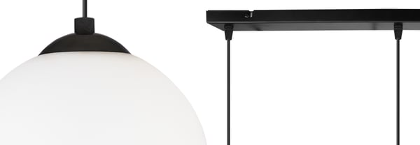 Loftslampe med kugle, sort LED, 15 cm