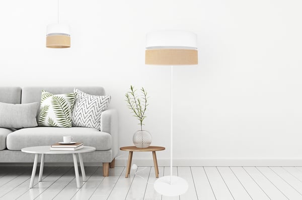 GULVLAMPE, STÅENDE, METALSKÆRM, 40 CM, HVID