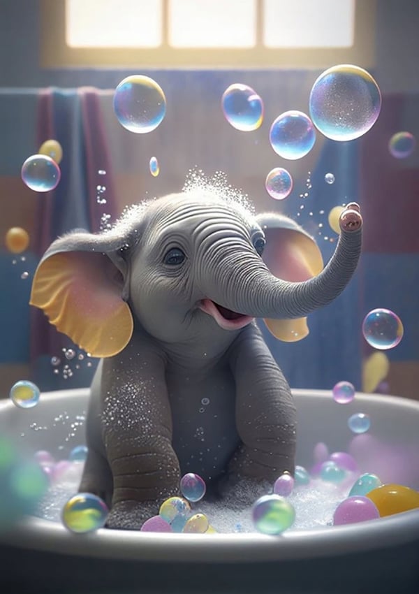 Ob_L_8 diamantmålning 30x40 djur elefant