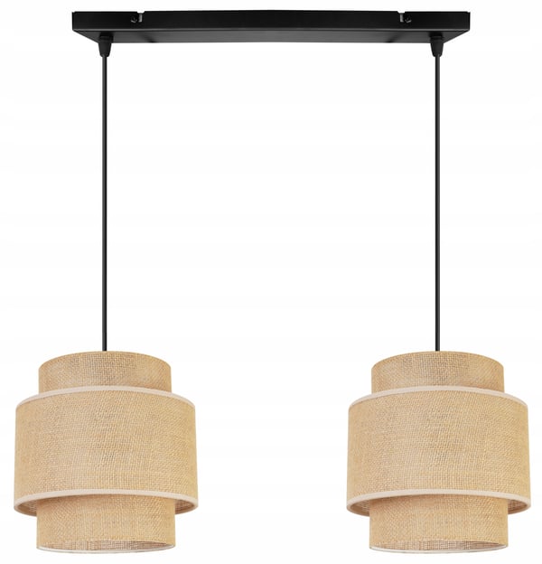 Hængende lampe, loftslysekrone, lampeskærm, boho juta