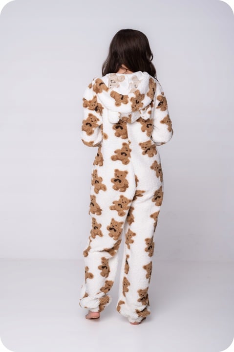 Onesie pyjamas Kigurumi jumpsuit kostym ecru björnar