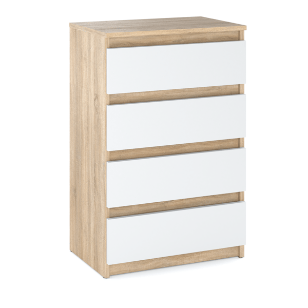 Kommode 60 CM 4S Sonoma Eg Hvid TV-skab Stuemøbel