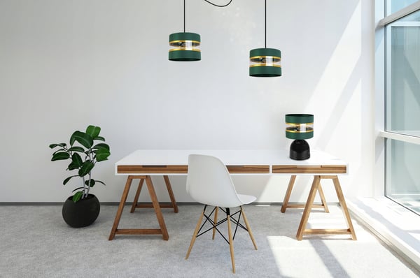 NATBORDLAMPE, ELEGANT GYLDET LAMPESKÆRM, 20 CM