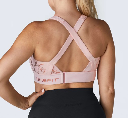 Shefit Lyserød Medium Støtte Justerbar Sports-BH 3XL