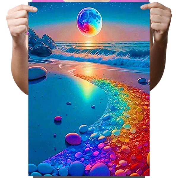Ob_L_146 diamantmaleri 30x40 - natur, regnbue plaza