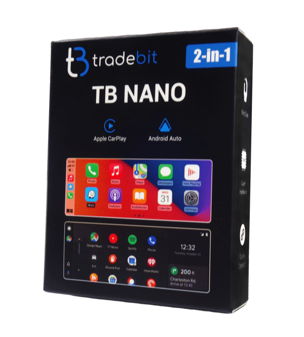 TB NANO trådløs adapter til Apple CarPlay og Android Auto transparent