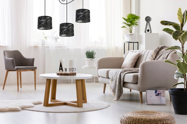 Lofthængende lampe, edderkoppemønster lampeskærm, sølv