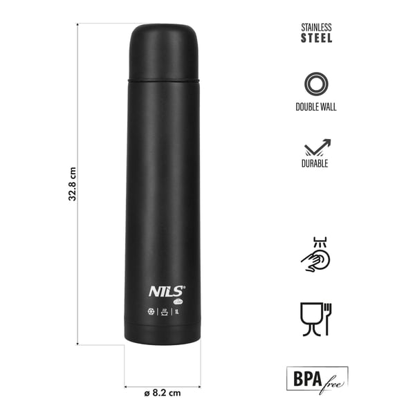NC3804 Nils Camp termosmittelo 1000 ml musta
