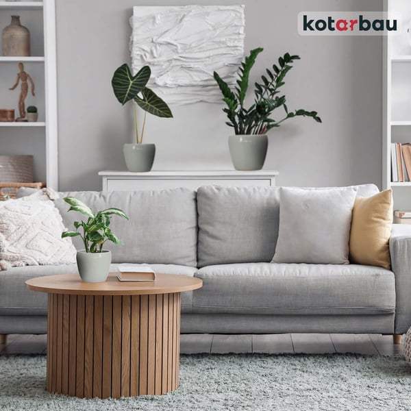 KOTARBAU® 2 stk. urtepotte 12 cm grå glaseret keramik urtepotte blomster- og urtepotte dekorativ låg balkon urtepotte