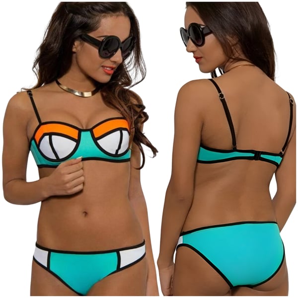 Dame badedragt med polstret bikini, shaping størrelse M Dame badedragt med polstret bikini, shaping størrelse L
