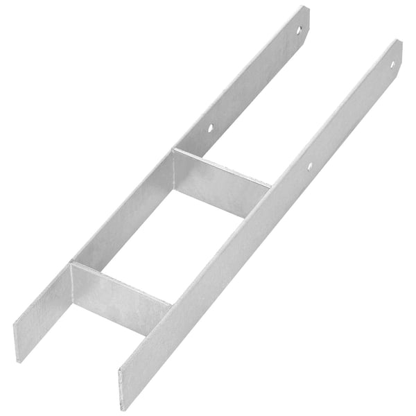 H-formet søjlefod til indstøbning, konsol, galvaniseret stålankere, 120 mm