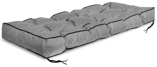 Havepude 120x40 cm med høj side til pallebænk vandtæt grå Havepude 120x40 cm med høj side til pallebænk vandtæt grå