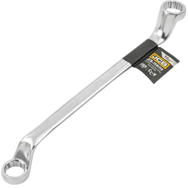 JCB RINGNØGLE 2-SIDET 75 GRADER ANKEL 17x19 mm Cr-V 12-PUNKT