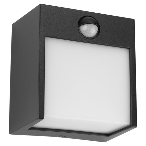 Trädgårdslampa väggmontering LED väggarmatur utomhus PIR-rörelsesensor IP54 12W 3000K RUBUS LUMILED