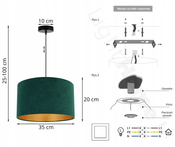 HÆNGENDE LAMPE LOFTSKRONE GYLDEN FLØJLSSKÆRM