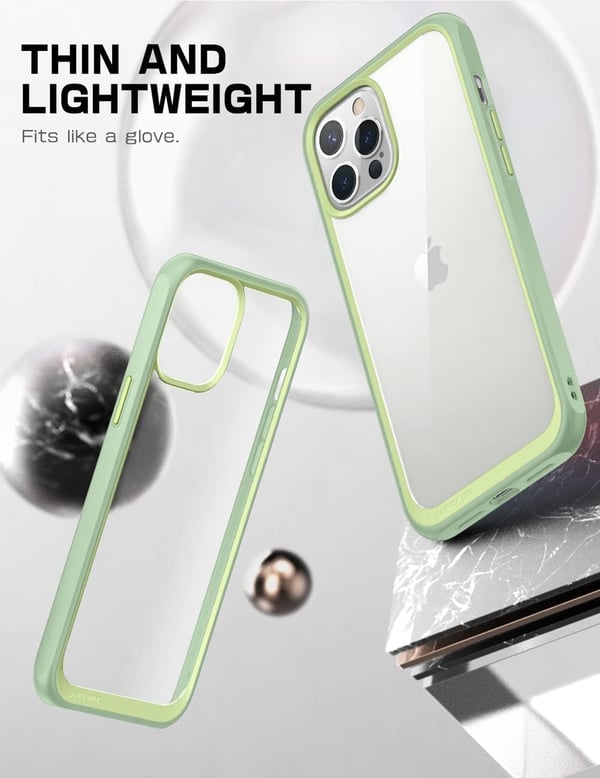 Supcase iPhone 13 Pro-skal Grönt silikon Transparent Förstärkt Solid
