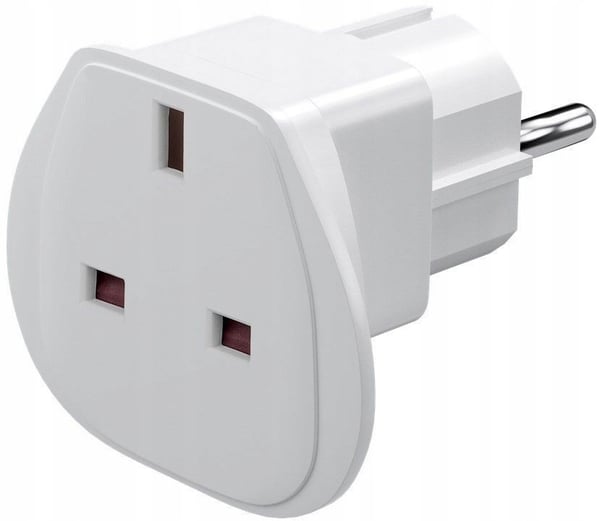 Techly A-flazasukwh UK/EU strømstikadapter, hvid
