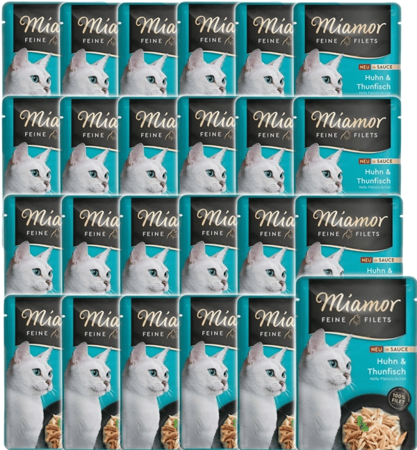 Miamor Feine Filets mjukfoder för katt med kyckling och tonfisk i sås 24x100g