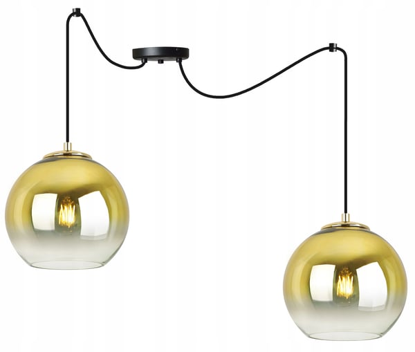 HÆNGELAMPE, LOFTKRONE, GYLDEN LAMPESKÆRM, 20 CM
