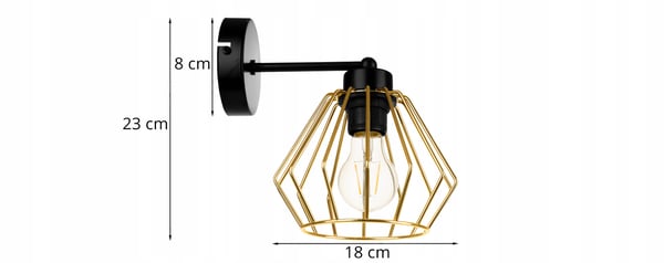 GYLDEN VÆGLAMPE, LED TRÅDLOFTSLAMPE