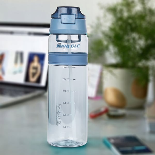 Pinnacle PHY-B-1011 850ml sininen vesipullo kahvalla ja pillillä