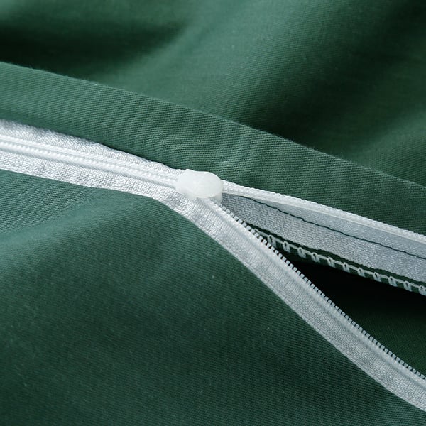 Premiumbomulls sängkläder 160x200 med grön volang