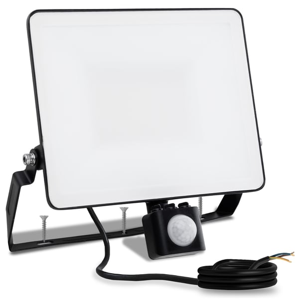 AZZLER LED-valonheittäjä 20W 2400lm 4000K IP44 Halogeeni ulkokäyttöön liikkeentunnistimella musta LUMILED
