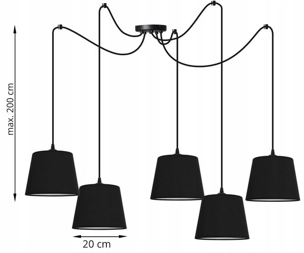 HÄNGANDE taklampa ljuskrona SPIDER loft E27 LED