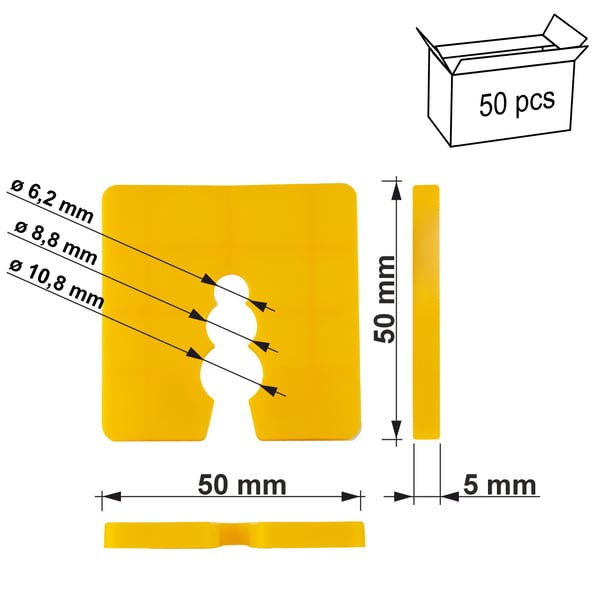 DW-05 50x50 nivelleringsafstandsstykke