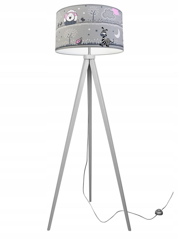 LOFT BØRNESTATIV LAMPE, LAMPESKÆRM, MØNSTER, LED