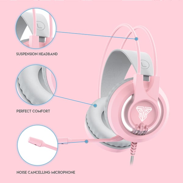Fantech HG20 Chief gaming mikrofon RGB-høretelefoner rosa