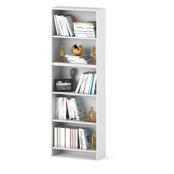 Hvid kontorbogreol 60 CM 5 hylder Loft legetøjshylde