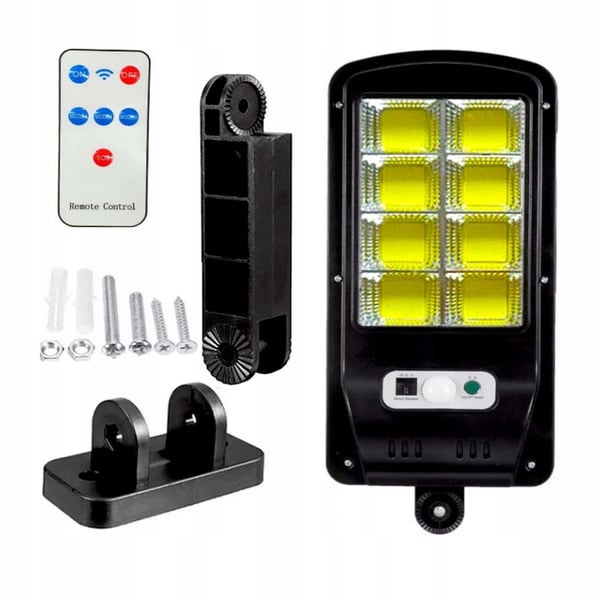Solcellelampe 160 LED COB havelampe bevægelsessensor 3 tilstande fjernbetjening IP65 halogen