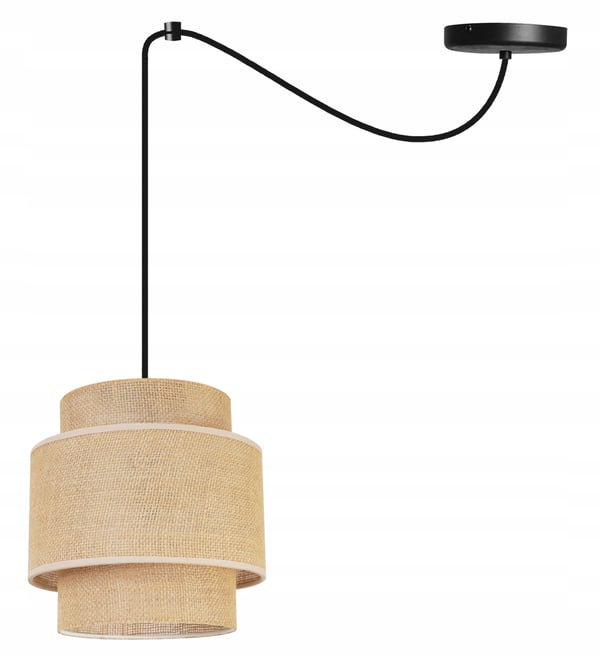 Hængende lampe, loftslysekrone, lampeskærm, boho juta