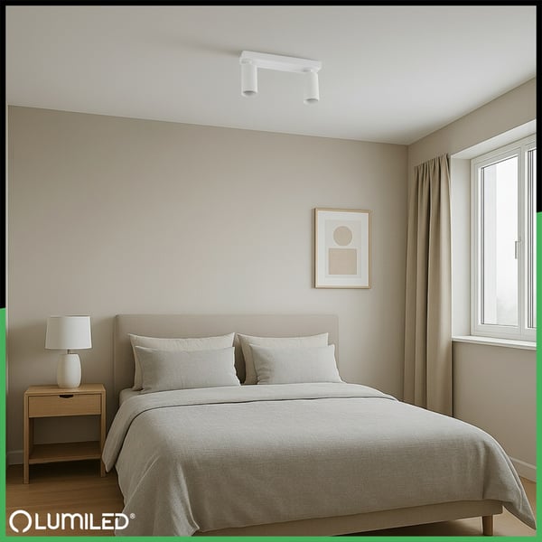 Taklampa spotreflektor TUBA halogenarmatur 2x GU10 TABULA LUMILED