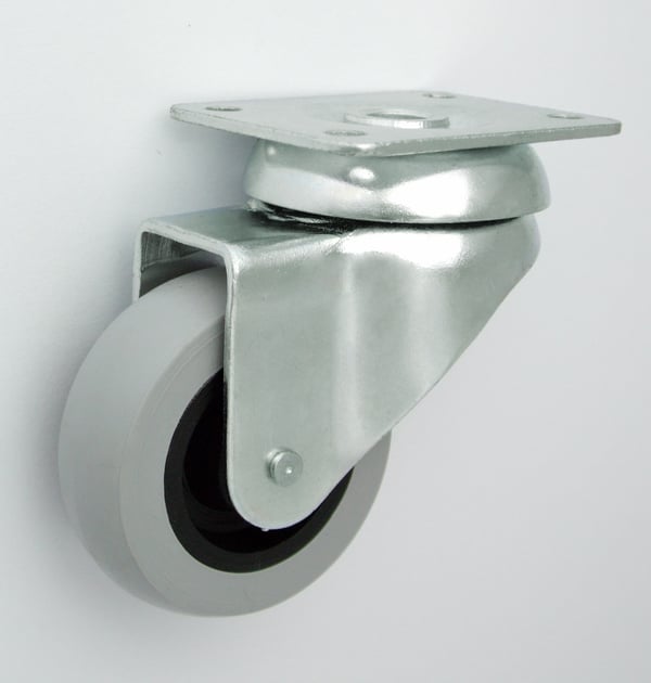 MÖBELSHJUL PLAST+GUMMI 50MM SVÄNGBART HUS M52T - KL050 SKR G