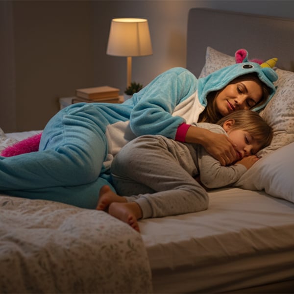 Herrepyjamas pegasus kigurumi onesie karneval varm udklædning kostume m Onesie kostume blå/lyserød pegasus - M