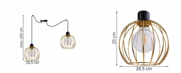 Lofthængende lampe med lysekrone i gylden edderkop-stil