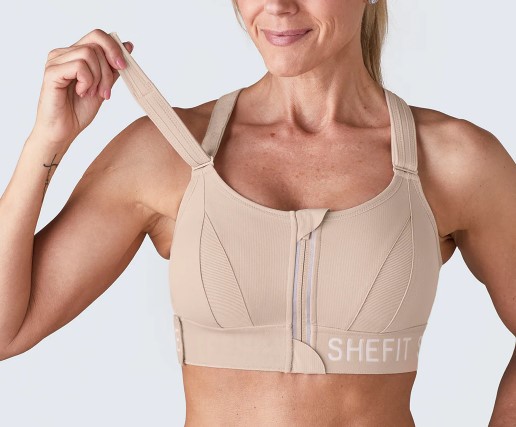 Shefit Beige Sports-BH, Stærk Støtte, Justerbar, 3XL