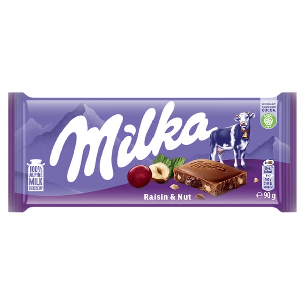 Milka Rusina- ja pähkinämaitosuklaa 90 g