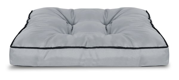 Havepude høj side med piping 50x50 cm mørkegrå