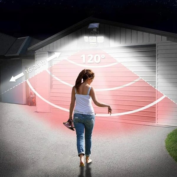 4-i-1 LED-solcellampa utomhus gatusensor med rörelsesensor i skymning och fjärrkonroll