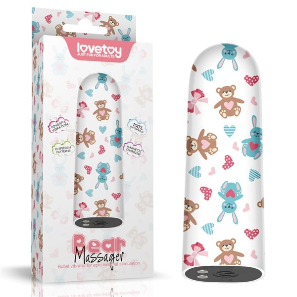 Lovetoy mini-vibraattori karhuhierontalaitteella Lovetoy mini-vibraattori karhuhierontalaitteella